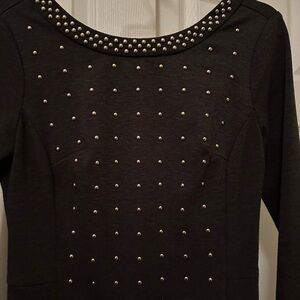 Beige by eci Black Studded Midi Dress